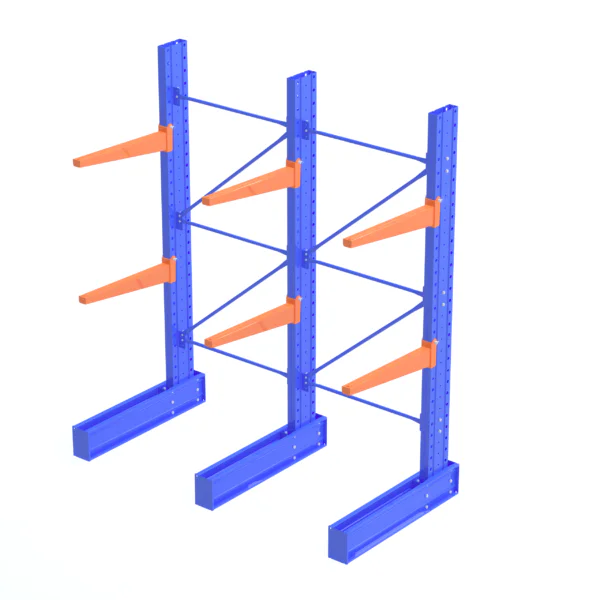 3658mm Height 2 Bays Single Sided Heavy Duty Cantilever Racking System