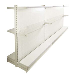 1.8m (H) x 2.4m (W) Double Sided Gondola Shelving For Retail Display (Cream White)