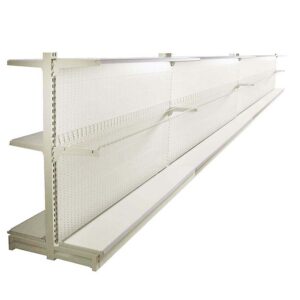 1.8m (H) x 3.6m (W) Double Sided Gondola Shelving For Retail Display (Cream White)