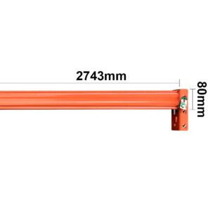 2743mm (L) x 80mm (H) Pallet Racking Beam [Orange]