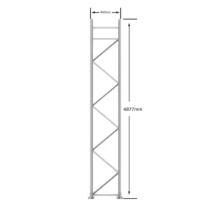 4877mm (H) x 838mm (W) Heavy Duty Pallet Racking Upright Frame