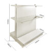 1.5m x 1m Double Sided Gondola Shelving For Retail Display (Cream White)